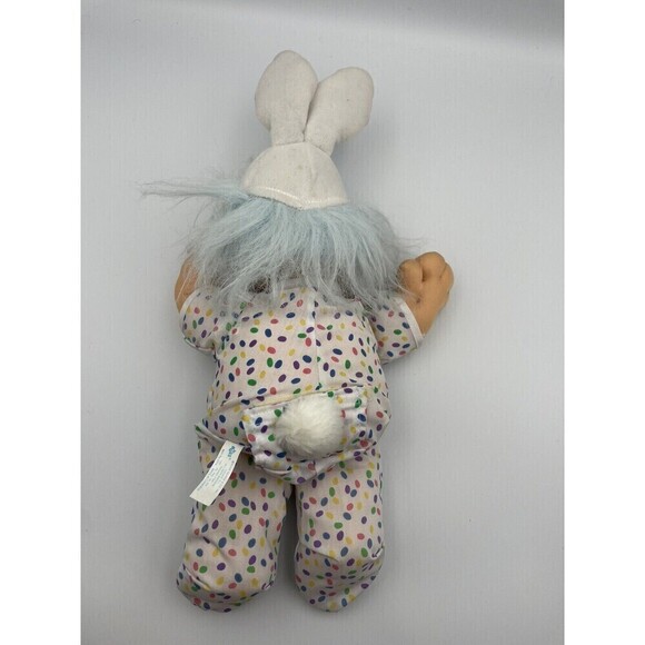 Russ Troll Kidz Doll 12” Easter Bunny With Blue Hair Vinyl Face Soft Body - Picture 4 of 9
